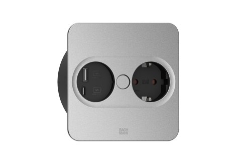 Bachmann 946.105 gniazdko elektryczne Type F + USB A + USB C Stal nierdzewna