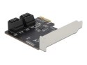 DeLOCK 4 portowy SATA PCI Express x1 Card - Konstrukcja niskoprofilowa