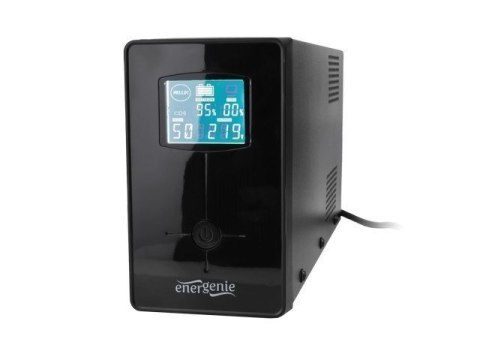 EnerGenie | UPS z USB i wyświetlaczem LCD, Czarny | 850 VA | 220 V