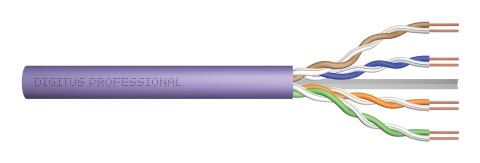 Digitus Kabel instalacyjny kat.6, U/UTP, Dca, AWG 23/1, LSOH, 500m, fioletowy, szpula