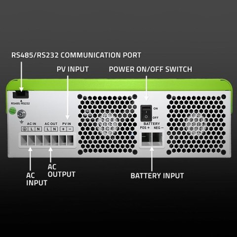 Hybrydowy inwerter solarny Off-Grid 6200W | 120A | 48V | MPPT | BMS | Sinus | opcja Wi-Fi | Power Factor 1.0