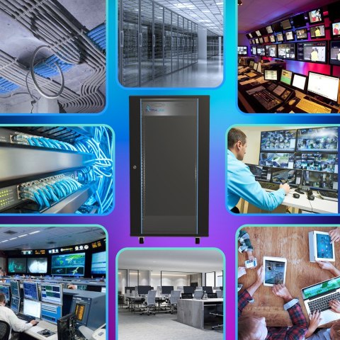 Extralink Szafa rack 27U 600x1000 Czarna stojąca