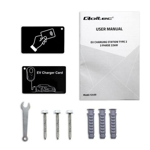 Qoltec Stacja ładowania 2w1 Typ2 22kW Wi-fi