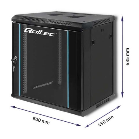 Szafa RACK 19'' 12U 600 x 635 x 450 Czarna Wisząca