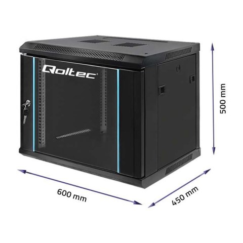 Szafa RACK 19" 9U 600 x 500 x 450 Czarna Wisząca
