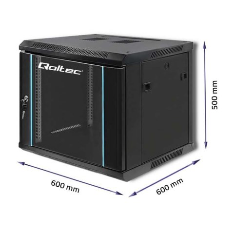 Szafa RACK 19" 9U 600 x 500 x 600 czarna wisząca