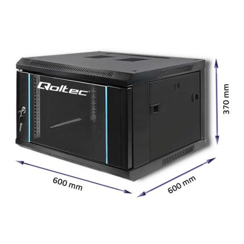 Szafa wisząca QOLTEC RACK 19" 6U 600X370X600 czarna