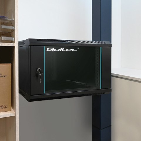 Szafa wisząca QOLTEC RACK 19" 6U 600X370X600 czarna