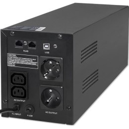 Qoltec 53777 zasilacz UPS Technologia line-interactive 2 kVA 1200 W 4 x gniazdo sieciowe