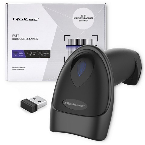 Qoltec Skaner czytnik kodów kreskowych i QR | 1D 2D | USB | Bluetooth