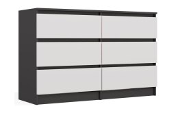 M6 MALWA KOMODA 120CM 6 SZUFLAD ANT/BIEL KOMPLET