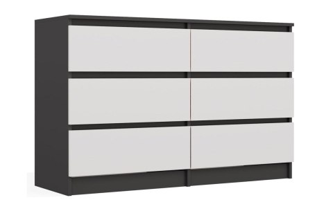 M6 MALWA KOMODA 120CM 6 SZUFLAD ANT/BIEL KOMPLET