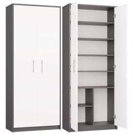 REGAŁ ZAMKNIETY OLIV 2D ANTRACYT/BIEL KOMPLET