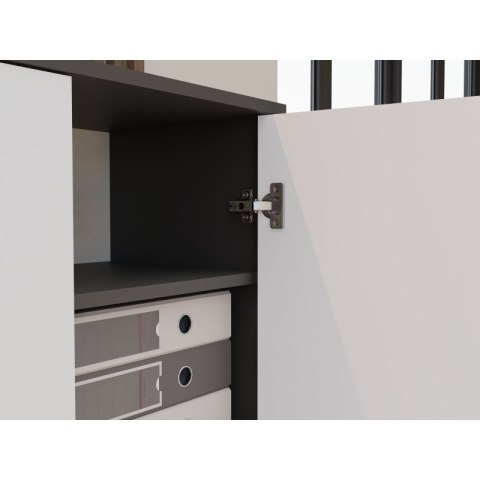 REGAŁ ZAMKNIETY OLIV 2D ANTRACYT/BIEL KOMPLET