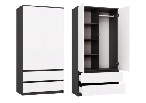 SZAFA MALWA SS-90 ANTRACYT / BIEL KOMPLET