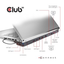 Stacja dokująca CLUB3D CSV-1564W100 USB 3.2 Gen 1 (3.1 Gen 1) Type-C Czarny