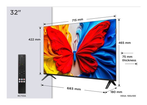 Telewizor TCL 32S59K QLED 32'' Full HD Android TV Dolby Digital Plus DVB-T2 Metaliczny