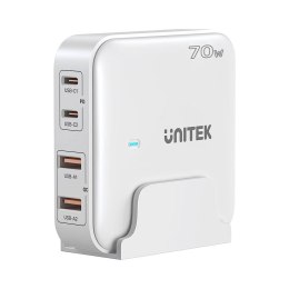 UNITEK ŁADOWARKA BIURKOWA GAN 70W 2XUSB-A 2XUSB-C BIAŁA