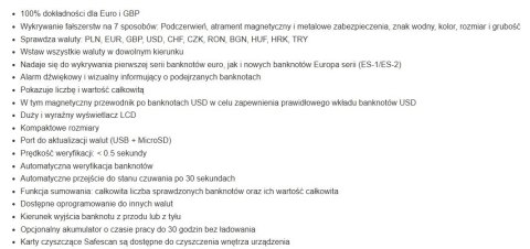 SAFESCAN AUTOMATYCZNY TESTER DO BANKNOTÓW 185-S