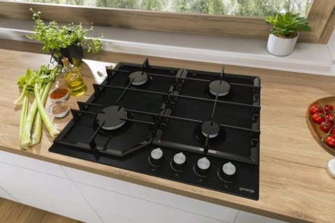Płyta gazowa Gorenje GT641KB 60 cm | 4 palniki | ruszty żeliwne | zapłon elektryczny | czarny