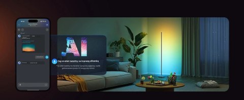 Lampa podłogowa RGBICW Govee H8076 Floor Lamp Lite, 1000lm, 2.4GHz Wi-Fi + Bluetooth