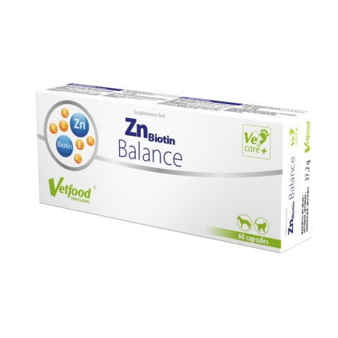 Vetfood ZnBiotin Balance cynk biotyna pies i kot 60 kapsułek