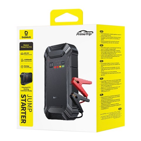 Jump starter urządzenie rozruchowe do pojazdów 12000mAh 12V - czarny