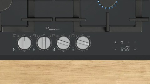 Płyta gazowa BOSCH PRP6A6H40 60 cm | 4 palniki | ruszty żeliwne | zapłon elektryczny | stal nierdzewna