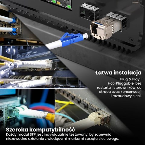 Extralink SFP+ 10G | Moduł SFP+ WDM | 10Gbps 1270/1330nm, single mode, 20km, LC, DOM, para, dedykowany dla HP/ARUBA