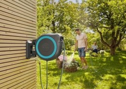 Gardena 18630-20 zwijadło ogrodowe Montowany do ściany wózek na wąż ogrodowy Automatyczny Czarny, Niebieski