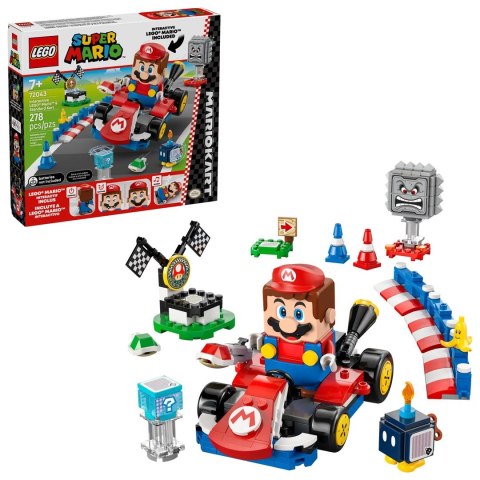 LEGO Super Mario 72043 - Mario Kart: Interaktywna figurka LEGO Mario i Standard Kart
