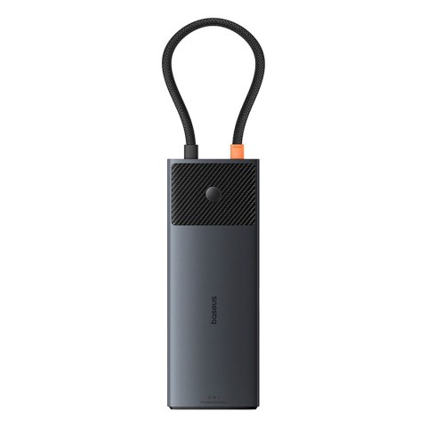 HUB adapter rozdzielacz 10w1 HDMI USB-A USB-C RJ45 SD TF - szary