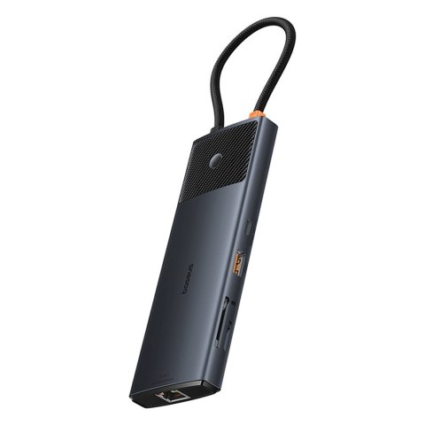 HUB adapter rozdzielacz 10w1 HDMI USB-A USB-C RJ45 SD TF - szary