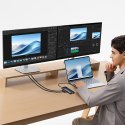 HUB adapter rozdzielacz 10w1 HDMI USB-A USB-C RJ45 SD TF - szary