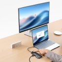 HUB adapter rozdzielacz 10w1 HDMI USB-A USB-C RJ45 SD TF - szary