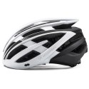 Kask rowerowy MTB z odpinanym daszkiem i tylną lampką USB 54-57 cm - czarno-biały