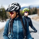 Kask rowerowy MTB z odpinanym daszkiem i tylną lampką USB 54-57 cm - czarno-biały