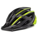 Kask rowerowy MTB z odpinanym daszkiem i tylną lampką USB 54-57 cm - czarno-żółty