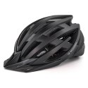 Kask rowerowy MTB z odpinanym daszkiem i tylną lampką USB 54-57 cm - czarny