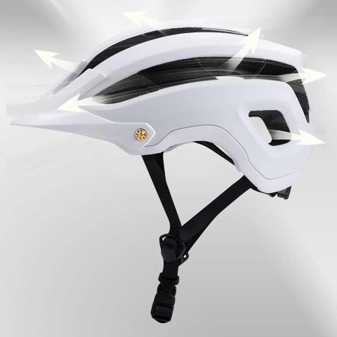 Kask rowerowy MTB z odpinanym daszkiem lekki 57-62 cm - czarno-biały