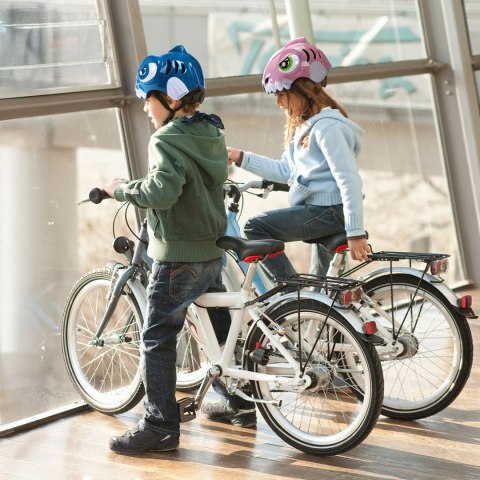 Kask rowerowy dziecięcy 52-56 cm - niebieski dinozaur