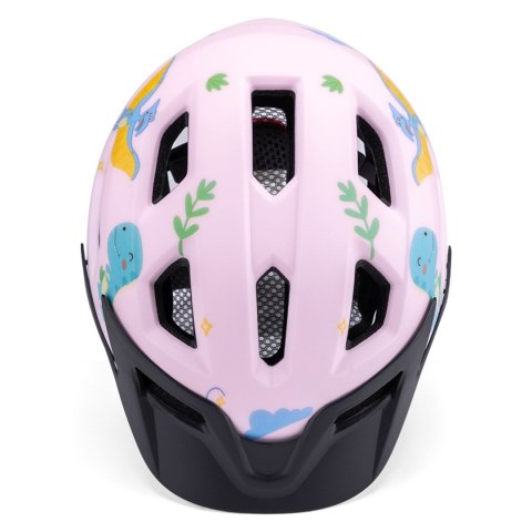 Kask rowerowy dziecięcy MTB z odpinanym daszkiem 48-52 cm - różowy