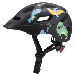 Kask rowerowy dziecięcy MTB z odpinanym daszkiem 52-56 cm - czarny