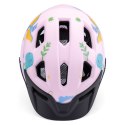 Kask rowerowy dziecięcy MTB z odpinanym daszkiem 52-56 cm - różowy