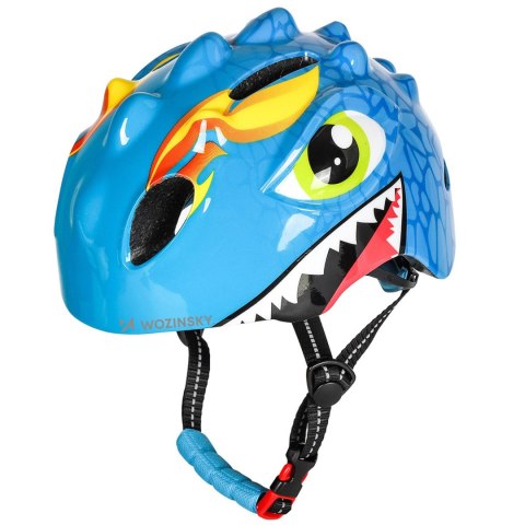 Kask rowerowy dziecięcy lekki 50-54 cm - niebieski smok