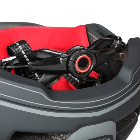 Kask rowerowy fullface dziecięcy z tylną lampką USB 52-56 cm - szary