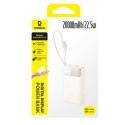 Powerbank 20000mAh 22.5W EnerFill FC11 z wyświetlaczem wbudowanymi kablami - beżowy