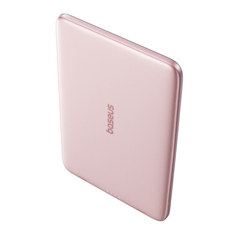 Powerbank 5000mAh 20W Ultra-Slim z kablem USB-C MagSafe 60W 30cm - różowy