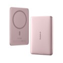 Powerbank 5000mAh 20W Ultra-Slim z kablem USB-C MagSafe 60W 30cm - różowy