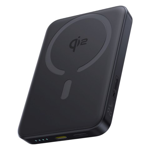 Powerbank magnetyczny 10000mAh 22.5W EnerFill FM12 z kablem USB-C MagSafe Qi2 - czarny